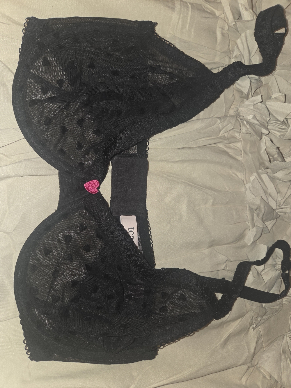 Victoria Secret Tease Mesh Bra With Hearts Size 34ddd